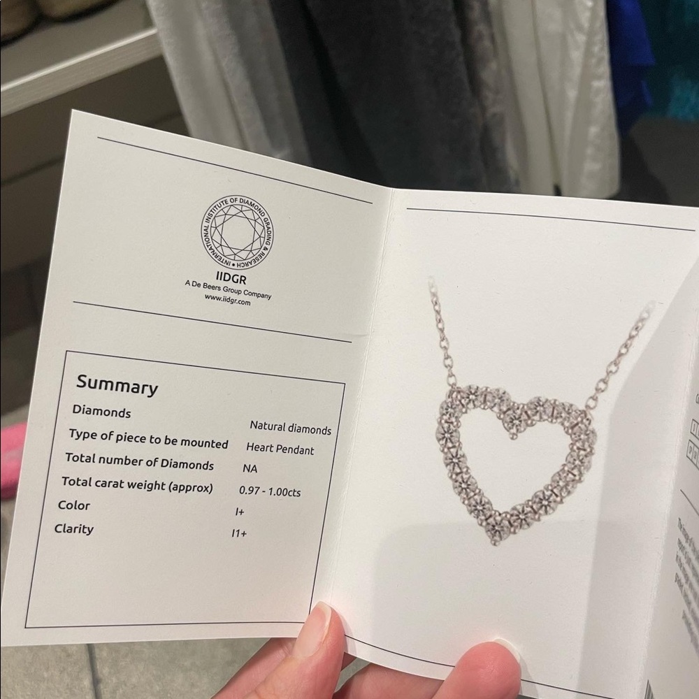 14K white gold diamond heart